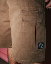 RUSTY COMMANDO 23" BAGGY CARGO SHORT – MENS RELAXED UTILITY SHORT PINECONE