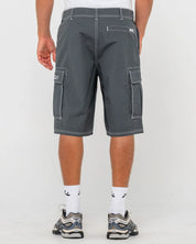 RUSTY COMMANDO RIPPA 23" CARGO SHORT – MENS RELAXED UTILITY SURF SHORT DARK SAPPHIRE