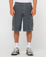 RUSTY COMMANDO RIPPA 23" CARGO SHORT – MENS RELAXED UTILITY SURF SHORT DARK SAPPHIRE