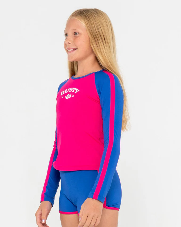 CONTRAST RASHIE AND SHORTS SET GIRLS