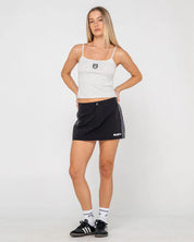 RUSTY CORE CIRCLE HORN GRAPHIC SINGLET WOMENS CASUAL TANK – ECRU MARLE