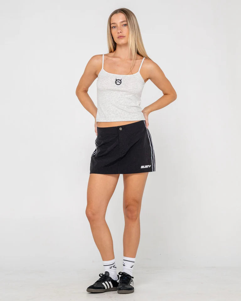 RUSTY CORE CIRCLE HORN GRAPHIC SINGLET WOMENS CASUAL TANK – ECRU MARLE