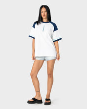 RUSTY CRUZ 220 OVERSIZED TEE – WHITE / BLUE
