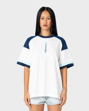 RUSTY CRUZ 220 OVERSIZED TEE – WHITE / BLUE