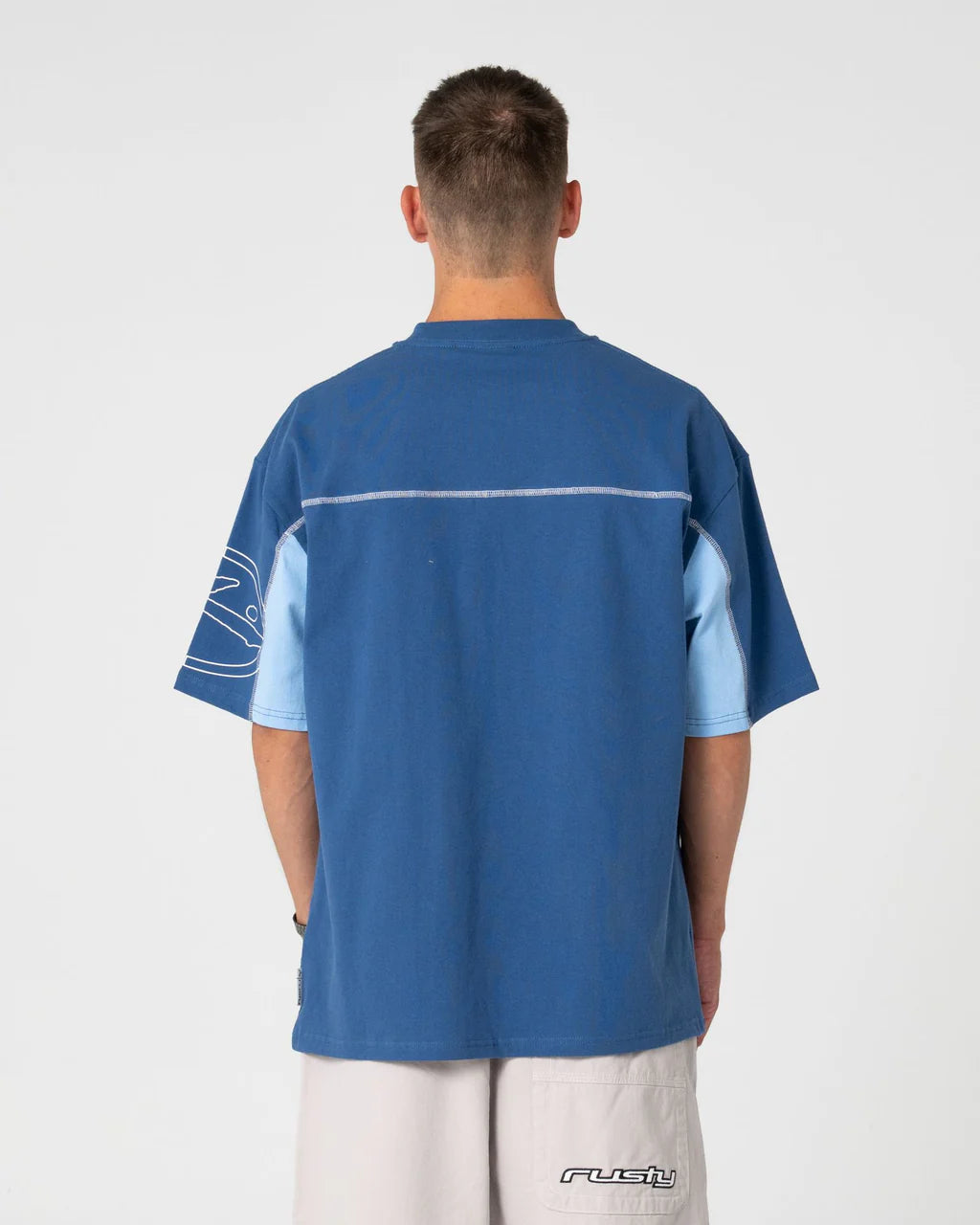 RUSTY CYBERWAVE GRAPHIC OVERSIZED TEE – ATLANTIC BLUE