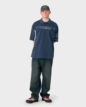 RUSTY CYBERWAVE OVERSIZED POLO – CHINA BLUE