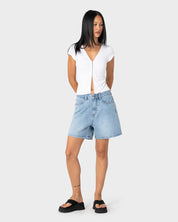 RUSTY CYPRUS HIGH WAISTED DENIM SHORT – BLASTED TRUE BLUE