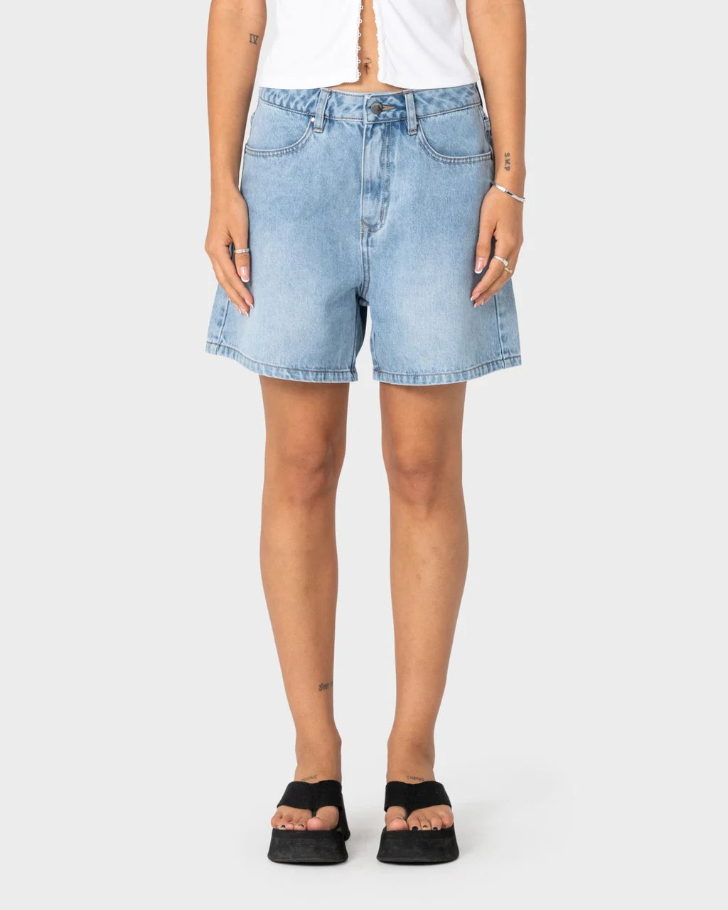 RUSTY CYPRUS HIGH WAISTED DENIM SHORT – BLASTED TRUE BLUE