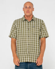 RUSTY DATSUN CHECK SHIRT – MENS LONG SLEEVE FLANNEL BUTTON UP SHIRT ARMY GREEN