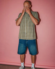 RUSTY DATSUN CHECK SHIRT – MENS LONG SLEEVE FLANNEL BUTTON UP SHIRT ARMY GREEN