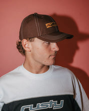 RUSTY DEAD END DAD CAP – MENS COTTON TWILL SURF HAT ADJUSTABLE STRAP PINECONE