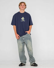 RUSTY DR. DOT GRAPHIC TEE MENS CASUAL SURF T-SHIRT – DARK BLUE