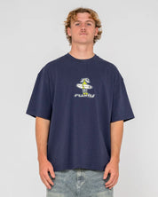 RUSTY DR. DOT GRAPHIC TEE MENS CASUAL SURF T-SHIRT – DARK BLUE