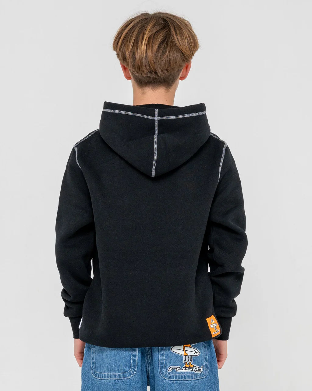 RUSTY DR DOT HOODED FLEECE BOYS HOODIE GRAPHIC JUMPER