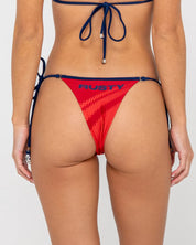 RUSTY EIGHTY FIVE CHEEKY BIKINI BOTTOM – WOMENS HIGH CUT SWIM RED