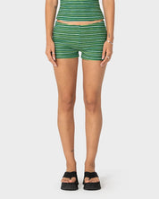 RUSTY EMMA STRIPED BOOTY SHORT – TONAL GREEN STRIPE