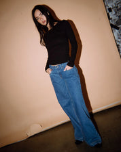 RUSTY ESSENTIALS LONG SLEEVE TEE WOMENS BASIC STREETWEAR TOP BLACK