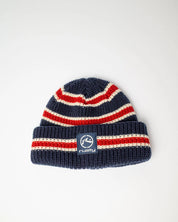 RUSTY EXTRA CREDIT BEANIE UNISEX KNIT BEANIE NAVY BLUE