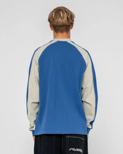 RUSTY FADE-R LONG SLEEVE GRAPHIC T-SHIRT MENS SURF STREETWEAR TEE ATLANTIC BLUE