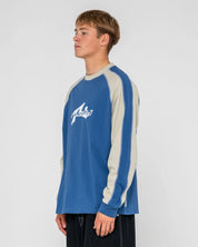RUSTY FADE-R LONG SLEEVE GRAPHIC T-SHIRT MENS SURF STREETWEAR TEE ATLANTIC BLUE