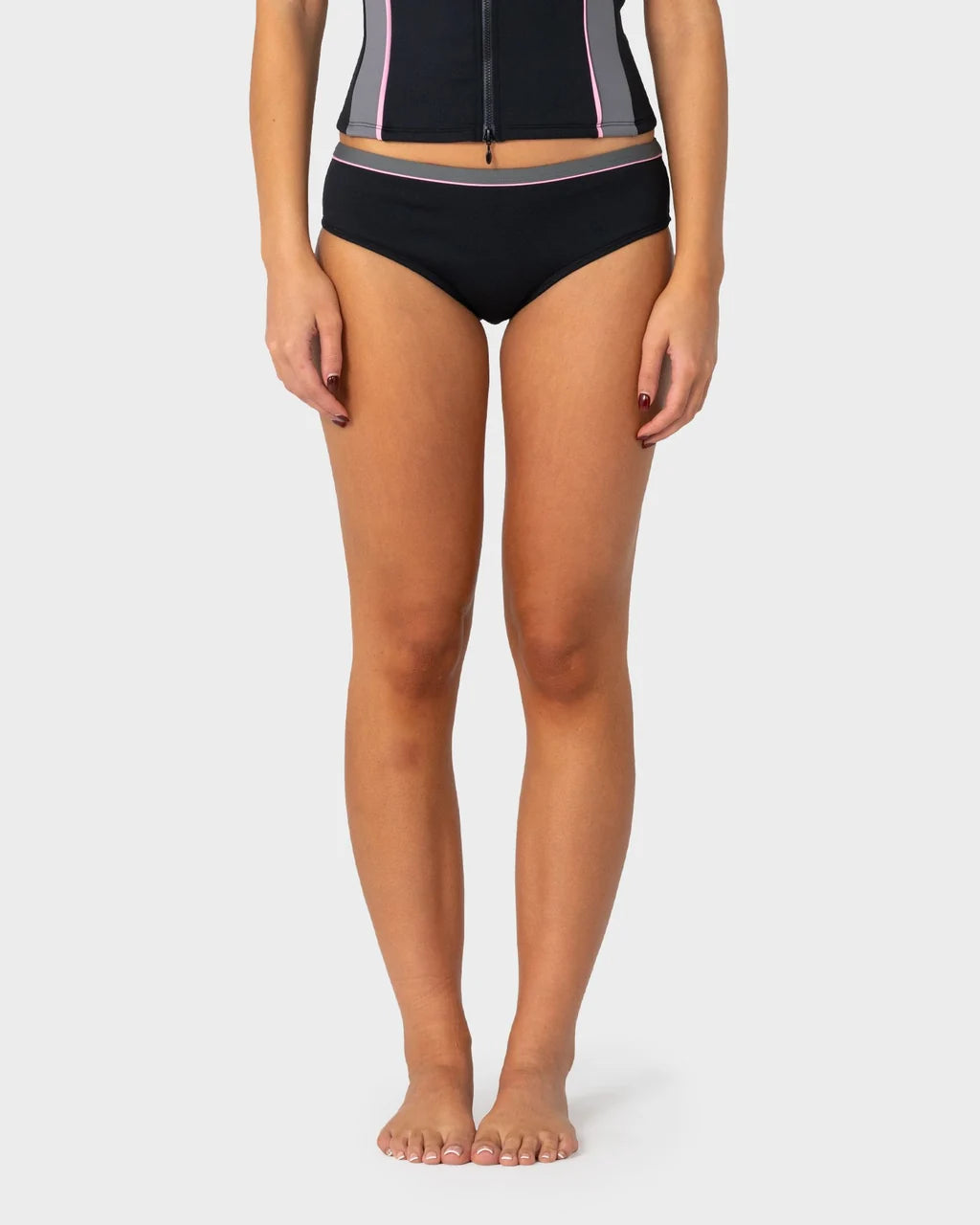RUSTY FARRAH BOOTY BIKINI BOTTOM – BLACK / PINK