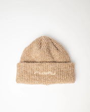 RUSTY FEELIN FUZZY BEANIE WOMENS SOFT KNIT WINTER BEANIE TAUPE
