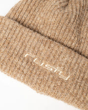 RUSTY FEELIN FUZZY BEANIE WOMENS SOFT KNIT WINTER BEANIE TAUPE