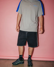 RUSTY FLIP DADDY 2.0 22" BAGGY JORT – MENS DENIM SURF STREET SHORT BLACK OUT