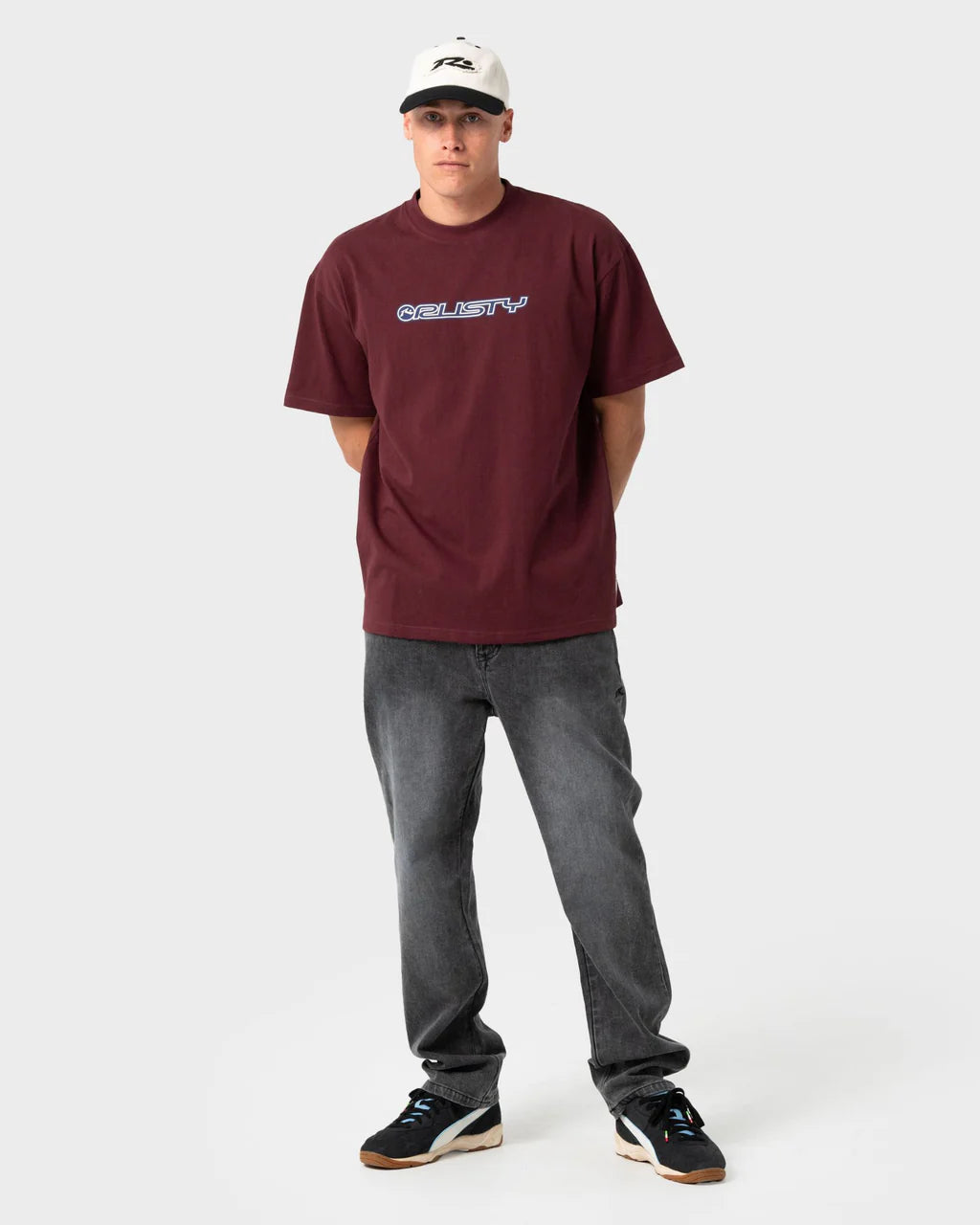 RUSTY FLIP DADDY 2.0 GRAPHIC TEE – BURGUNDY