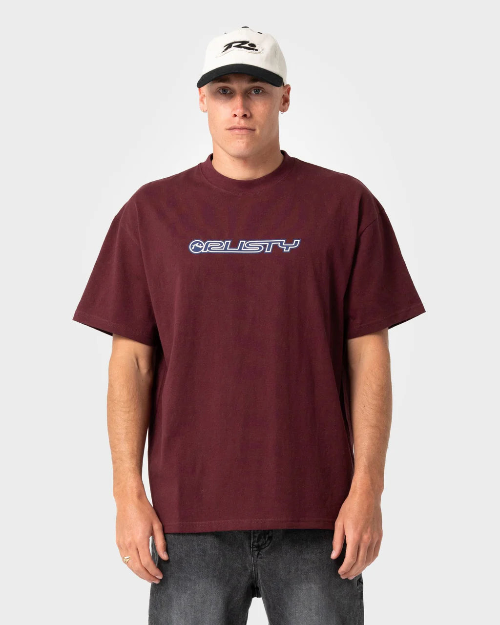 RUSTY FLIP DADDY 2.0 GRAPHIC TEE – BURGUNDY
