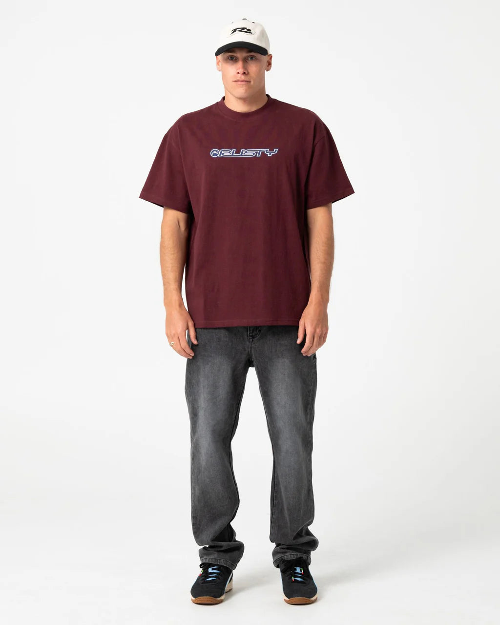 RUSTY FLIP DADDY 2.0 GRAPHIC TEE – BURGUNDY