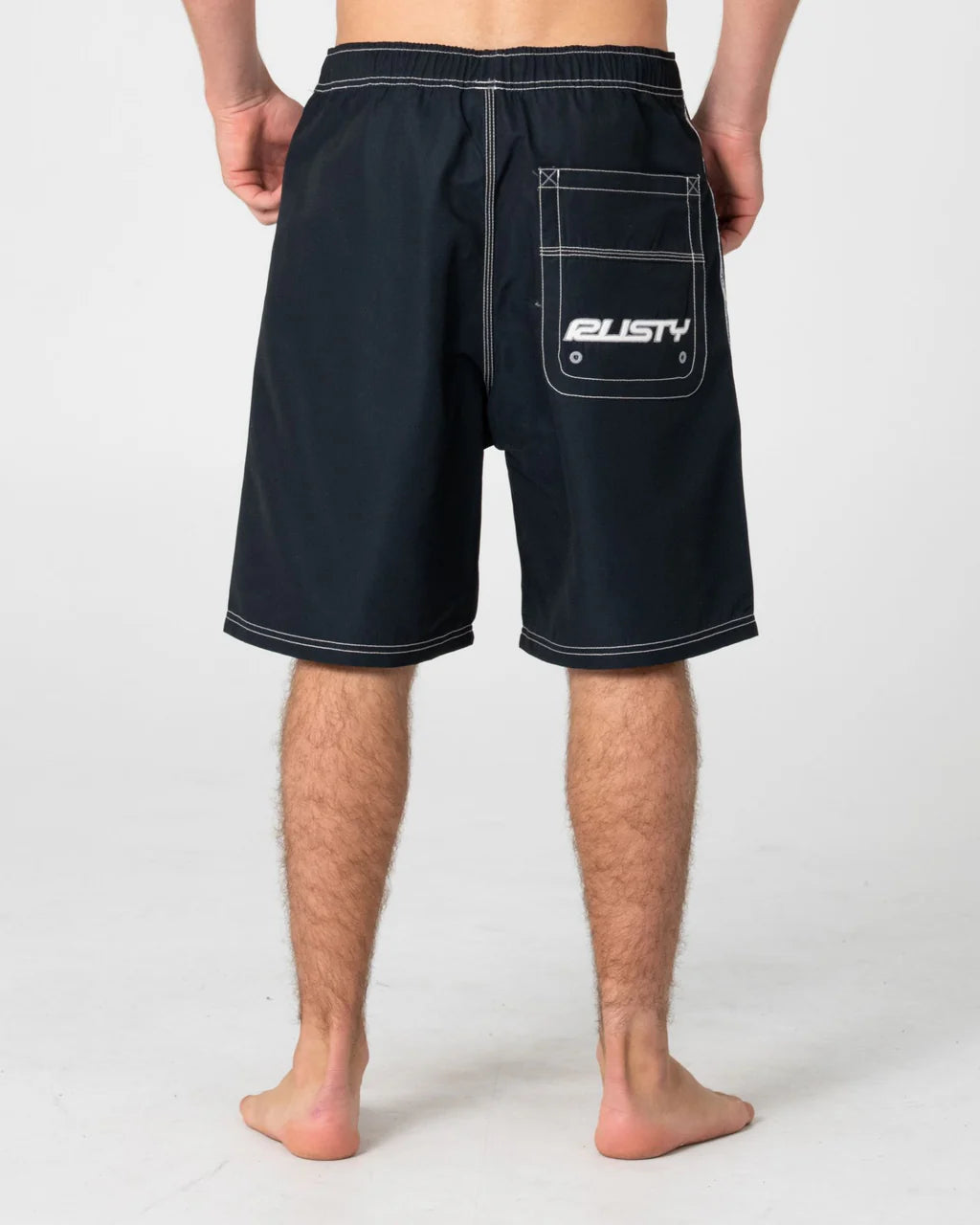 RUSTY FLIP DADDY 22" ELASTIC WAIST BOARDSHORT – BLACK