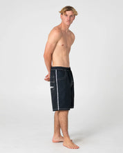 RUSTY FLIP DADDY 22" ELASTIC WAIST BOARDSHORT – BLACK