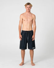 RUSTY FLIP DADDY 22" ELASTIC WAIST BOARDSHORT – BLACK