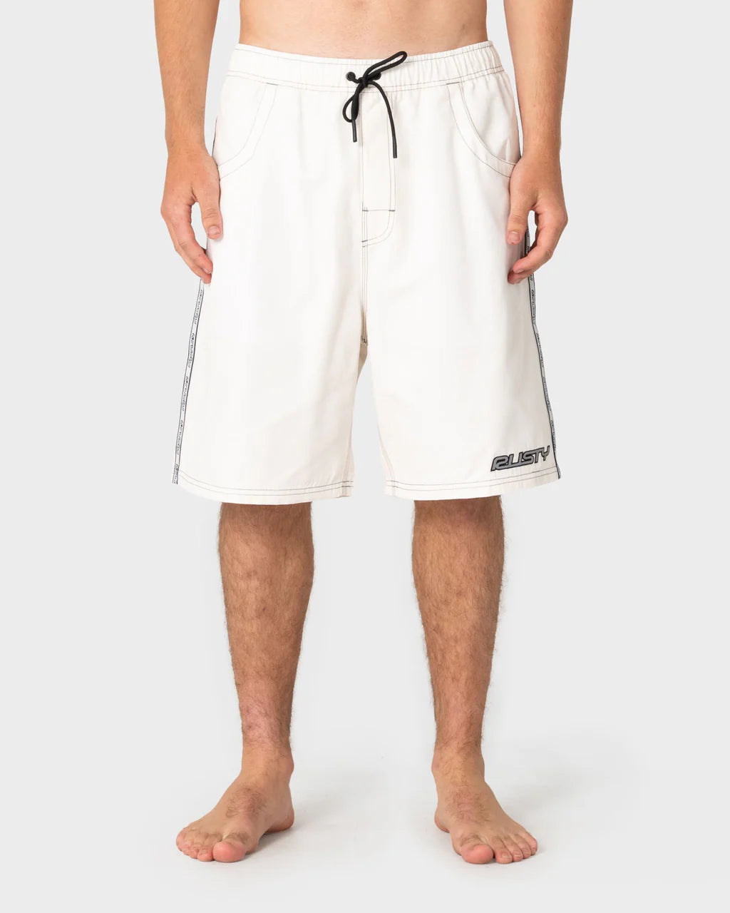 RUSTY FLIP DADDY 22" ELASTIC WAIST BOARDSHORT – CREAM