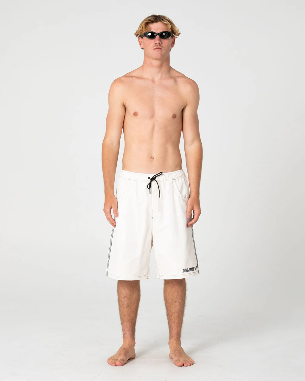 RUSTY FLIP DADDY 22" ELASTIC WAIST BOARDSHORT – CREAM