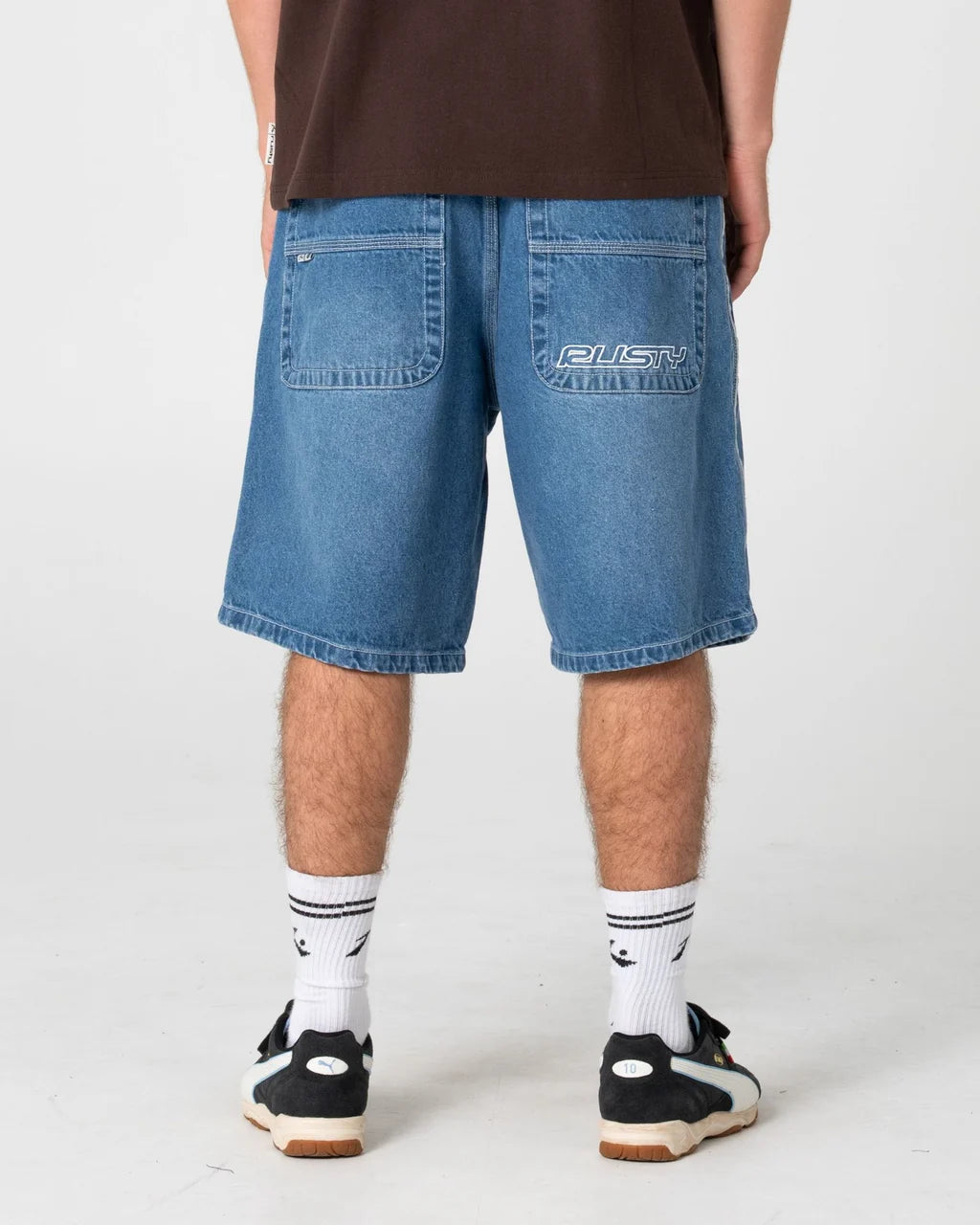 RUSTY FLIP DADDY 24" LOADED BAGGY JORT – BLASTED MIDDY BLUE