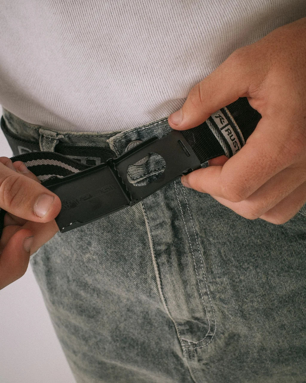 RUSTY FLIP DADDY ELASTIC WEBBING BELT – BLACK