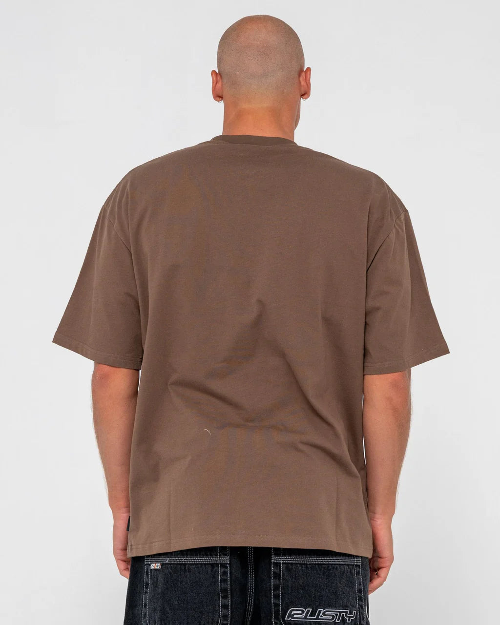 RUSTY FLIP DADDY GRAPHIC TEE – MENS COTTON SURF STREET LOGO T-SHIRT WHITE