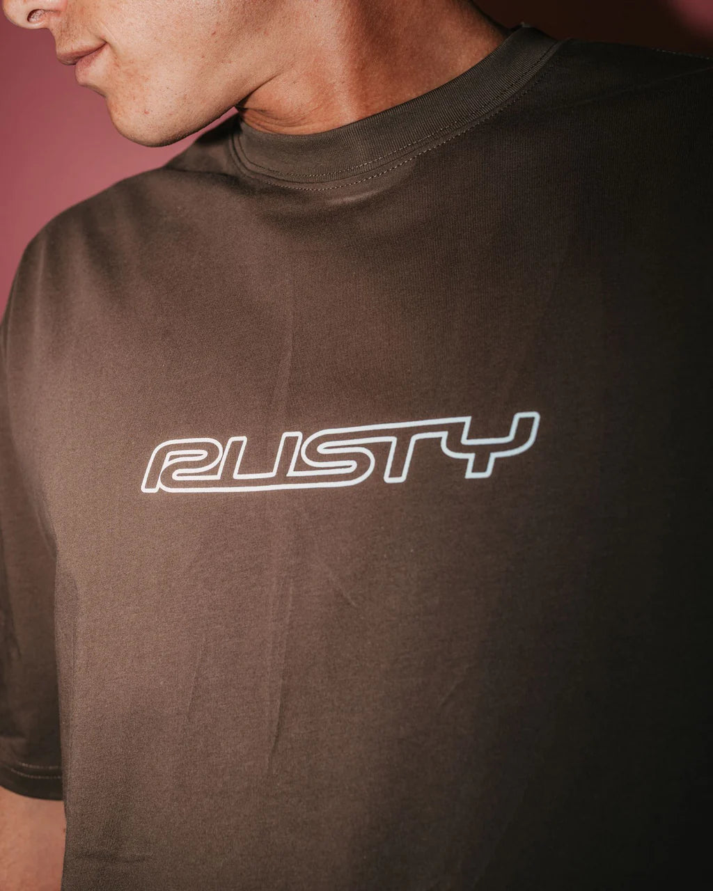 RUSTY FLIP DADDY GRAPHIC TEE – MENS COTTON SURF STREET LOGO T-SHIRT WHITE