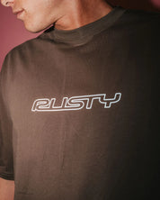 RUSTY FLIP DADDY GRAPHIC TEE – MENS COTTON SURF STREET LOGO T-SHIRT WHITE