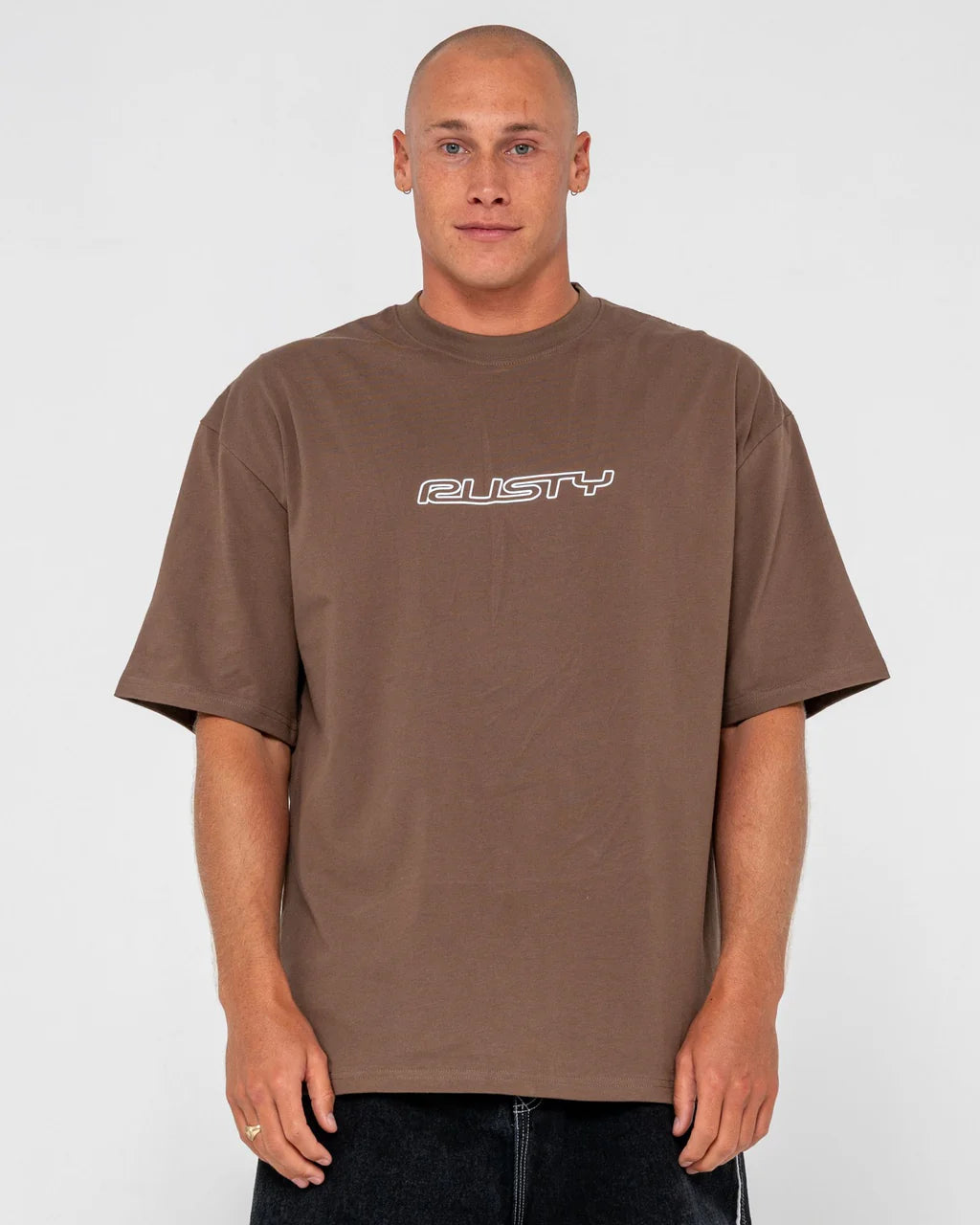 RUSTY FLIP DADDY GRAPHIC TEE – MENS COTTON SURF STREET LOGO T-SHIRT WHITE