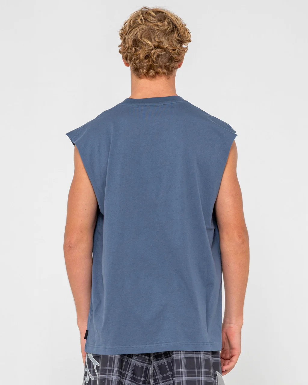 RUSTY FLIP DADDY MUSCLE – MENS SLEEVELESS COTTON SURF STREET TANK CHINA BLUE
