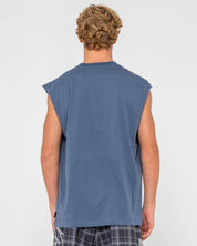 RUSTY FLIP DADDY MUSCLE – MENS SLEEVELESS COTTON SURF STREET TANK CHINA BLUE
