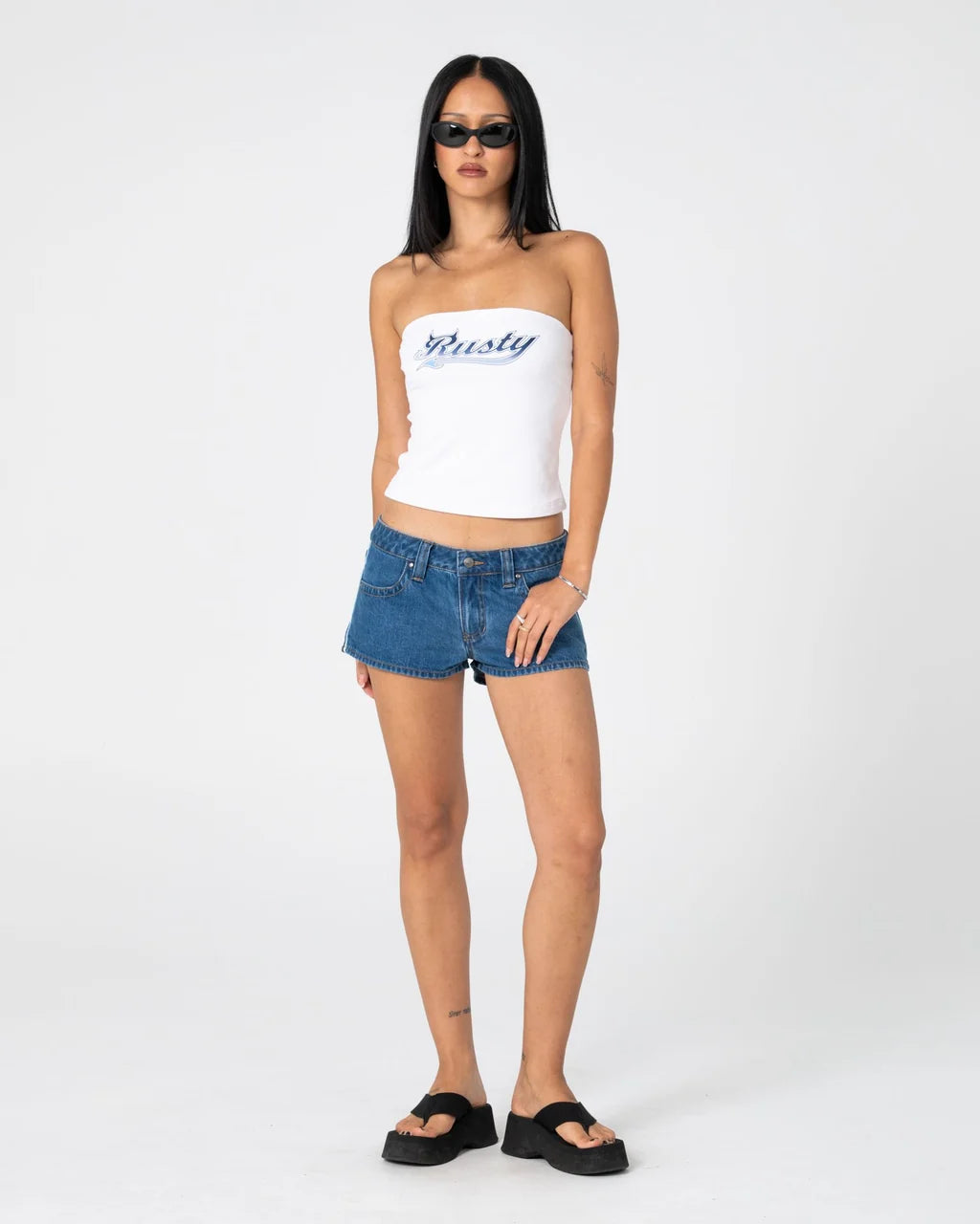 RUSTY FLIP MOMMY DENIM MICRO SHORT – MIDDY BLUE / BLUE