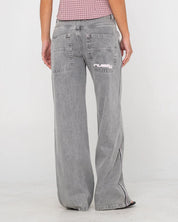 RUSTY FLIP MOMMY LOW RISE BAGGY JEAN WOMENS STREETWEAR DENIM LONDON SUMMER BABY PINK