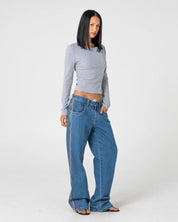 RUSTY FLIP MOMMY LOW RISE BAGGY JEAN – MIDDY BLUE / ORANGE