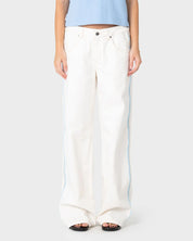 RUSTY FLIP MOMMY LOW RISE BAGGY JEAN – SNOWY WHITE / BLUE
