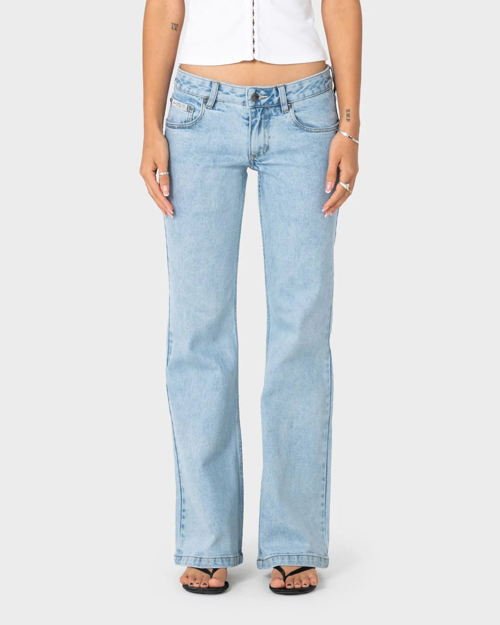 RUSTY FREIDA FLARE LOW RISE JEANS – TRUE BLUE