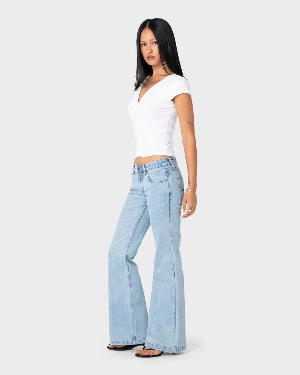RUSTY FREIDA FLARE LOW RISE JEANS – TRUE BLUE